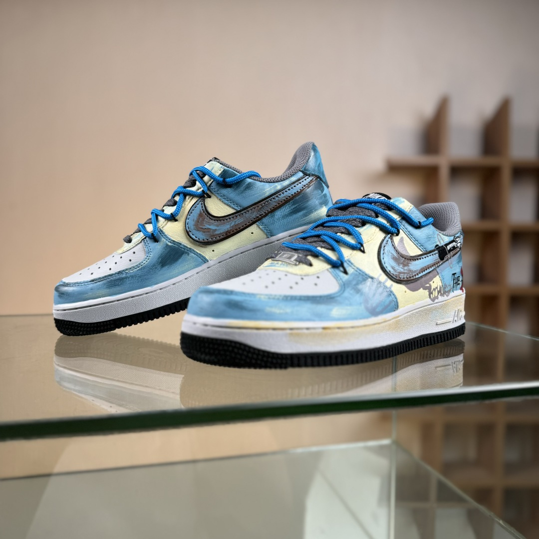 Nike Air Force 1'07 Low ”Mist Blue Hero” 手绘涂鸦 雾蓝英雄 空军一号低帮休闲板鞋 ZG0088-228