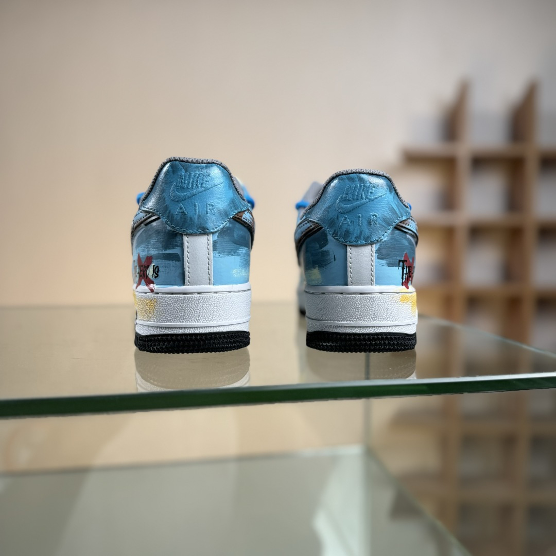 Nike Air Force 1'07 Low ”Mist Blue Hero” 手绘涂鸦 雾蓝英雄 空军一号低帮休闲板鞋 ZG0088-228