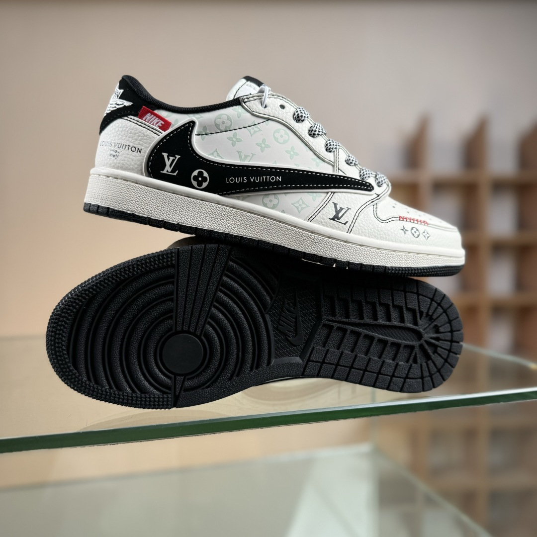 280 Travis Scott x Fragment Design x Air Jordan 1 Low OG SP AJ1 乔1 LV联名 黑勾红标 低帮文化休闲板鞋 CX5050-Y30