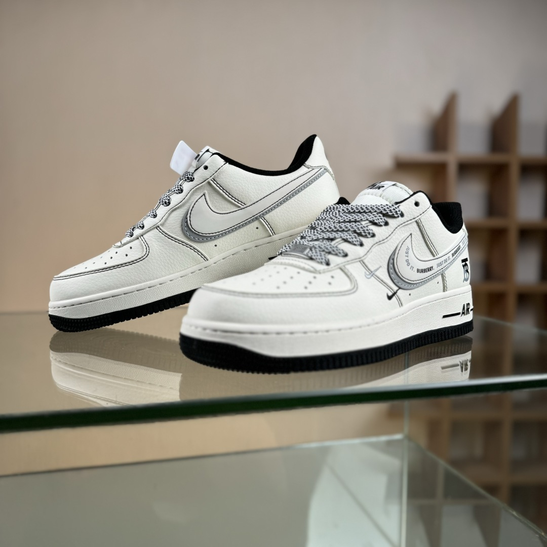 260 NIke Air Force 1 '07 Low “巴宝莉联名——米黑灰电绣”空军一号 低帮 运动鞋 JP8028-062