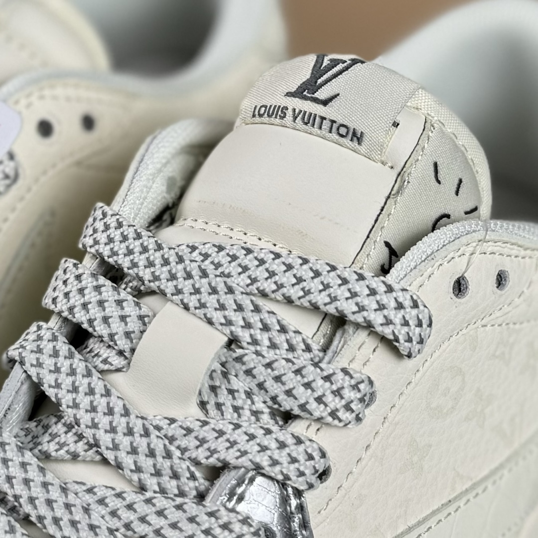 Travis Scott x Fragment Design x Air Jordan 1 Low OG SP AJ1 乔1 LV联名 金属银 低帮文化休闲板鞋 XS7089-614