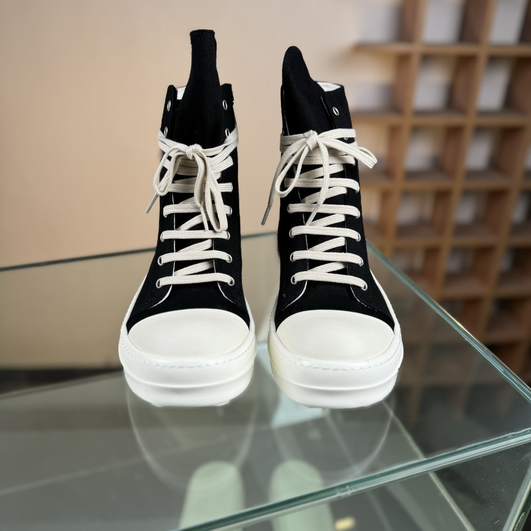 500 RO / Rick Owens DRKSHDW 瑞克·欧文斯圆头系带 轻便 高帮帆布鞋