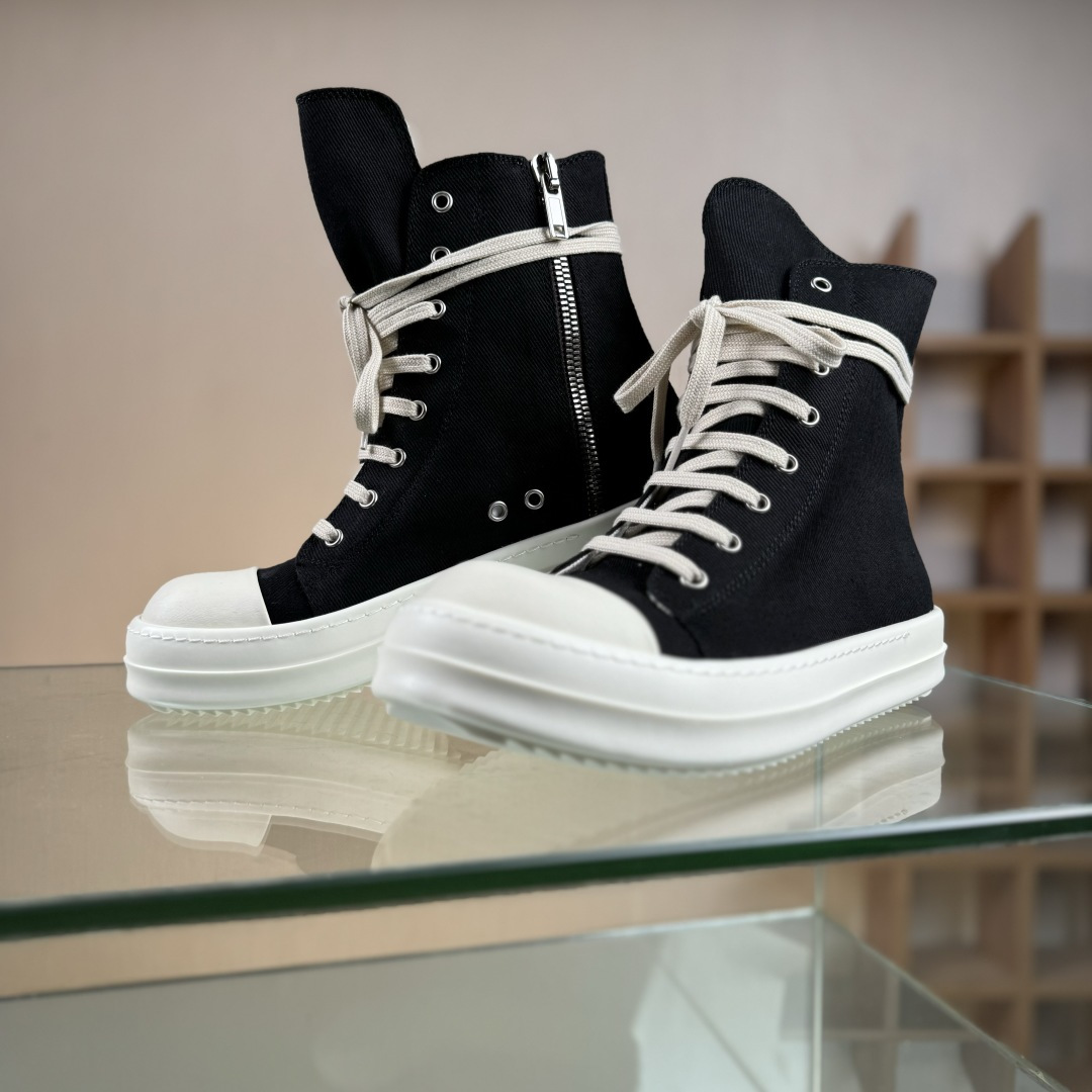 500 RO / Rick Owens DRKSHDW 瑞克·欧文斯圆头系带 轻便 高帮帆布鞋