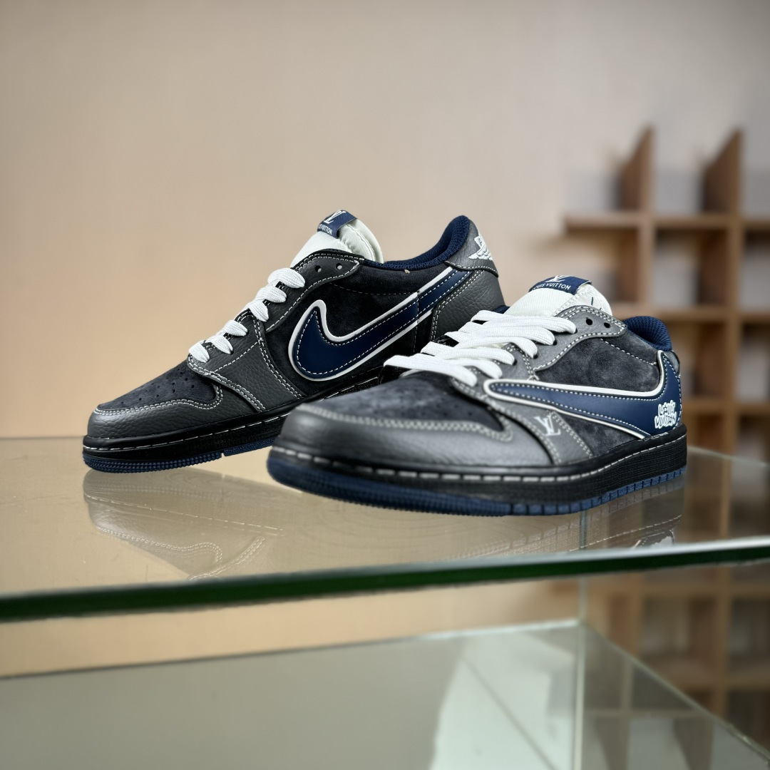 XC版Travis Scott x Fragment Design x Jordan Air Jordan 1 Low OG SP “LV联名——墨兰灰” DZ5899-024