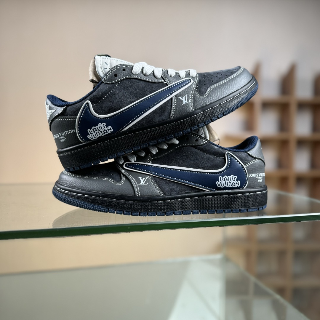 XC版Travis Scott x Fragment Design x Jordan Air Jordan 1 Low OG SP “LV联名——墨兰灰” DZ5899-024