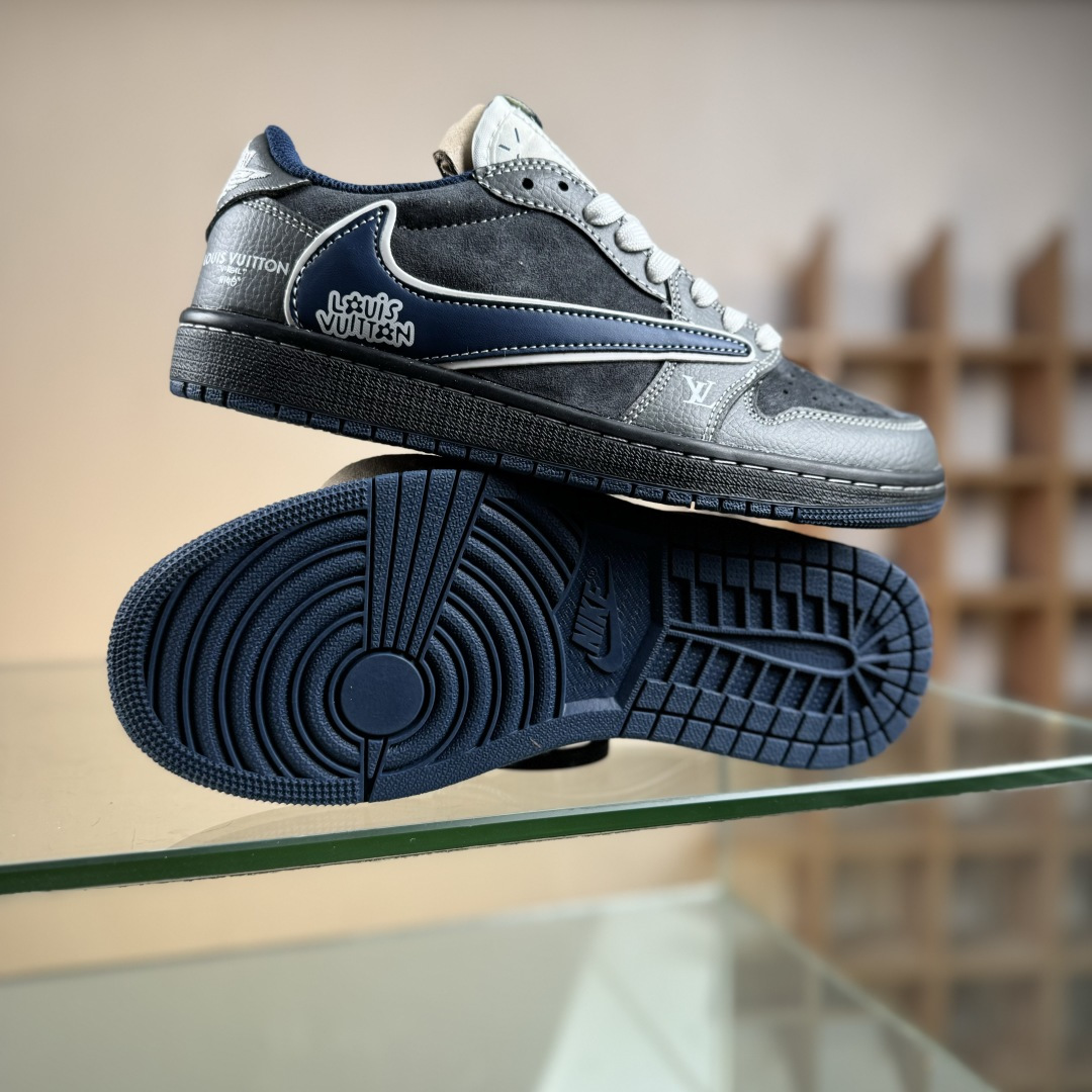 XC版Travis Scott x Fragment Design x Jordan Air Jordan 1 Low OG SP “LV联名——墨兰灰” DZ5899-024