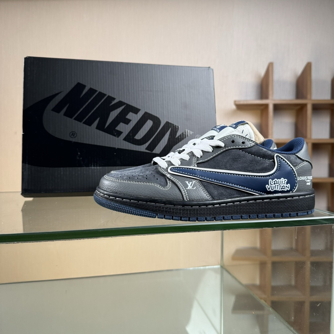 XC版Travis Scott x Fragment Design x Jordan Air Jordan 1 Low OG SP “LV联名——墨兰灰” DZ5899-024
