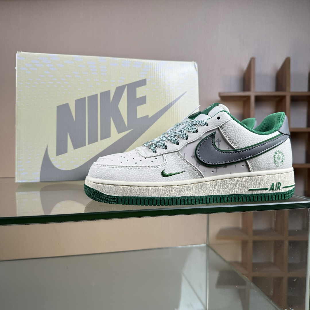 Nike Air Force 1'07 Low 克罗心联名 米绿银 空军一号低帮休闲板鞋 QW5606-260