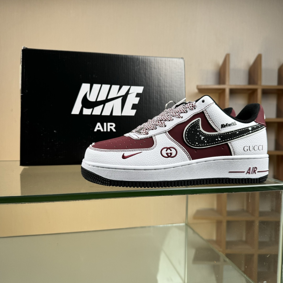 NIke Air Force 1 '07 Low “古驰联名——栗红米白”空军一号 低帮 运动鞋 休闲鞋 KK1988-511