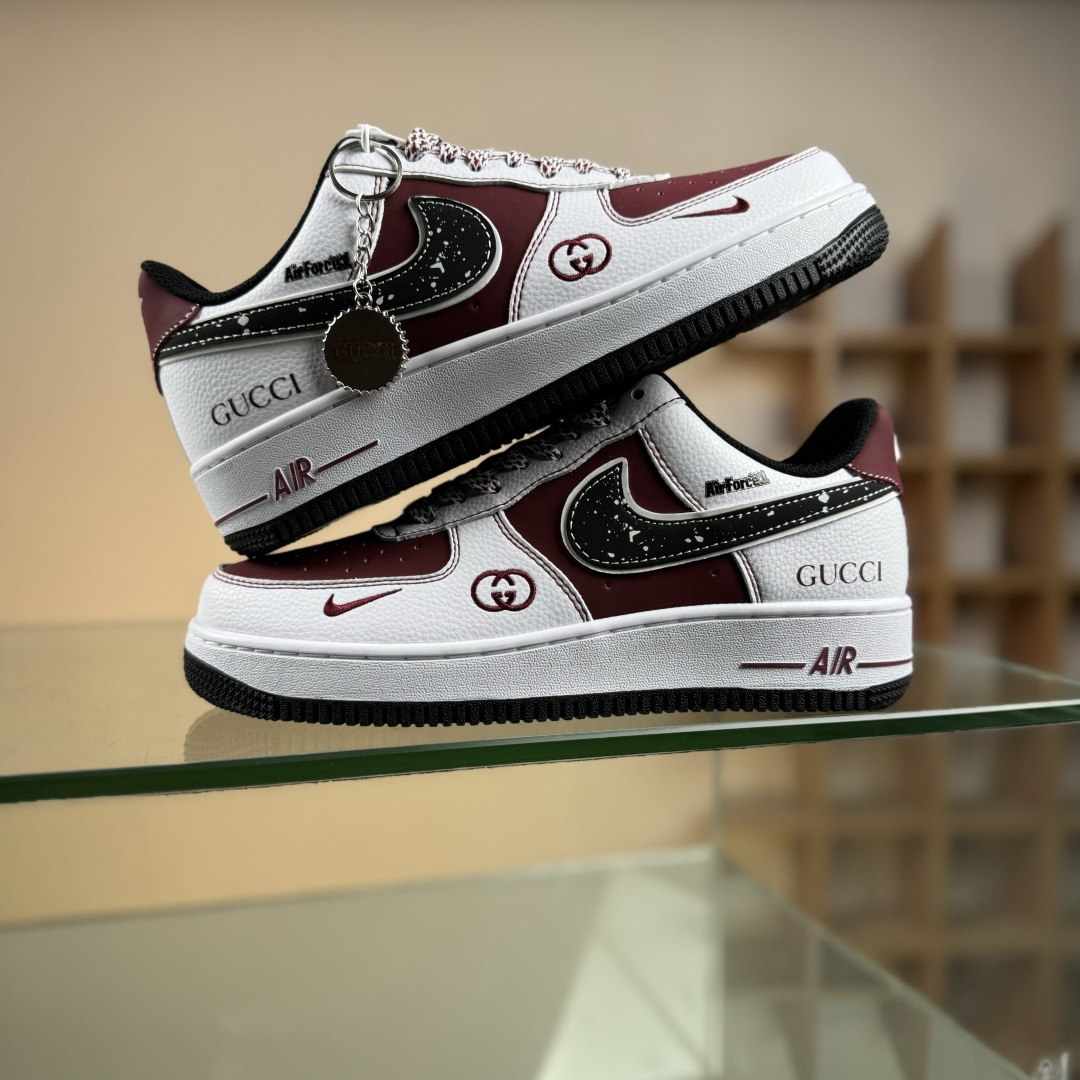 NIke Air Force 1 '07 Low “古驰联名——栗红米白”空军一号 低帮 运动鞋 休闲鞋 KK1988-511