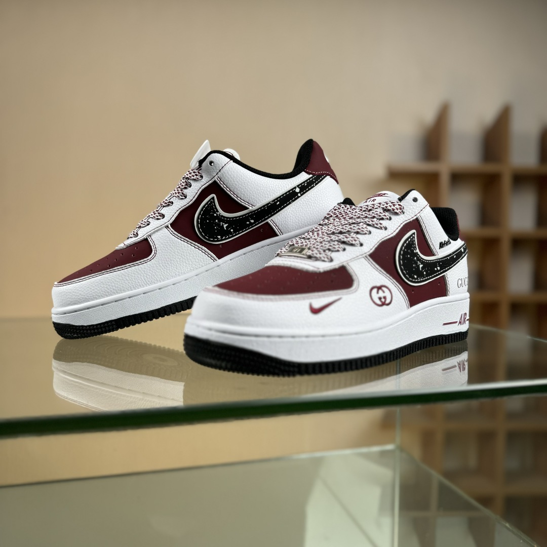NIke Air Force 1 '07 Low “古驰联名——栗红米白”空军一号 低帮 运动鞋 休闲鞋 KK1988-511