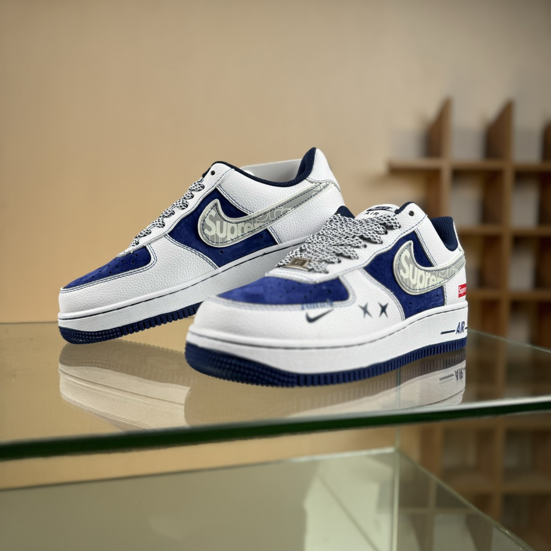Nike Air Force 1'07 Low Supreme联名 灰勾蓝猪八 空军一号低帮休闲板鞋 XZ6188-187-莆田鞋,莆田鞋货源,高仿鞋,高仿鞋货源,安福档口,莆田高仿鞋,莆田鞋批发,高仿鞋批发,莆田高仿运动鞋,高仿运动鞋,莆田运动鞋 Nike Air Force 1'07 Low Supreme联名 灰勾蓝猪八 空军一号低帮休闲板鞋 XZ6188-187