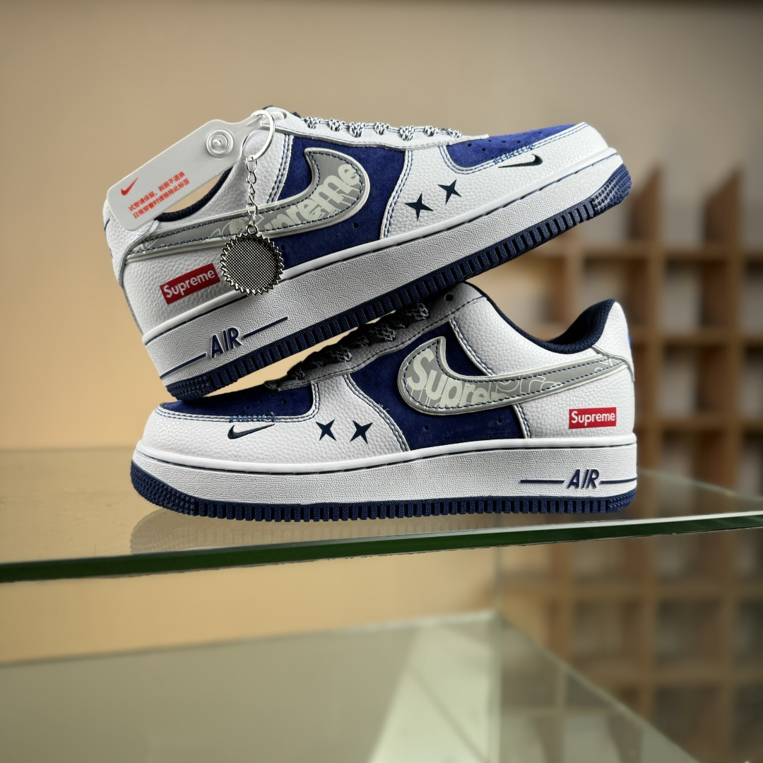 Nike Air Force 1'07 Low Supreme联名 灰勾蓝猪八 空军一号低帮休闲板鞋 XZ6188-187-莆田鞋,莆田鞋货源,高仿鞋,高仿鞋货源,安福档口,莆田高仿鞋,莆田鞋批发,高仿鞋批发,莆田高仿运动鞋,高仿运动鞋,莆田运动鞋 Nike Air Force 1'07 Low Supreme联名 灰勾蓝猪八 空军一号低帮休闲板鞋 XZ6188-187