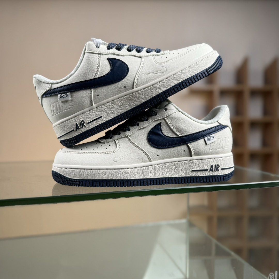 Nike Air Force 1'07 Low 耐克压纹 米白深蓝树纹 空军一号低帮休闲板鞋 SM6668-122
