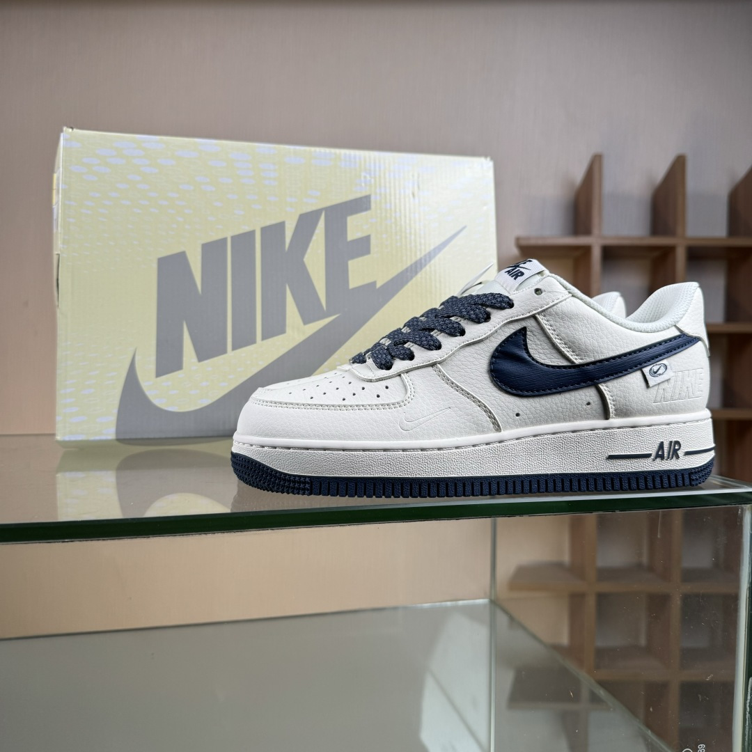 Nike Air Force 1'07 Low 耐克压纹 米白深蓝树纹 空军一号低帮休闲板鞋 SM6668-122