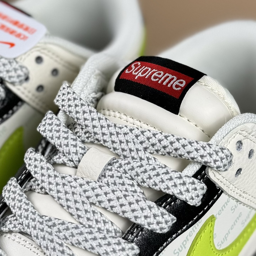 Nike SB Dunk Low Supreme联名 荧光绿勾 周年高端定制 低帮休闲板鞋 XS6089-625