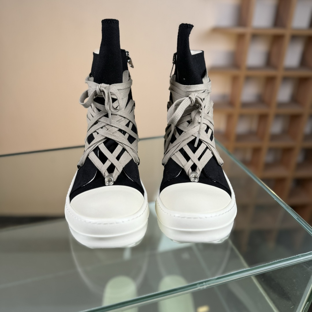 520 RO / Rick Owens 瑞克·欧文斯 DRKSHDW 款式 大匡威[西瓜]头/细鞋带/疯狂绑带/帆布款/高帮