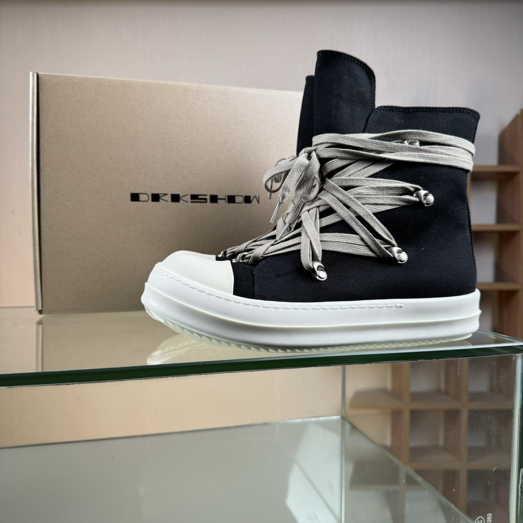 520 RO / Rick Owens 瑞克·欧文斯 DRKSHDW 款式 大匡威[西瓜]头/细鞋带/疯狂绑带/帆布款/高帮