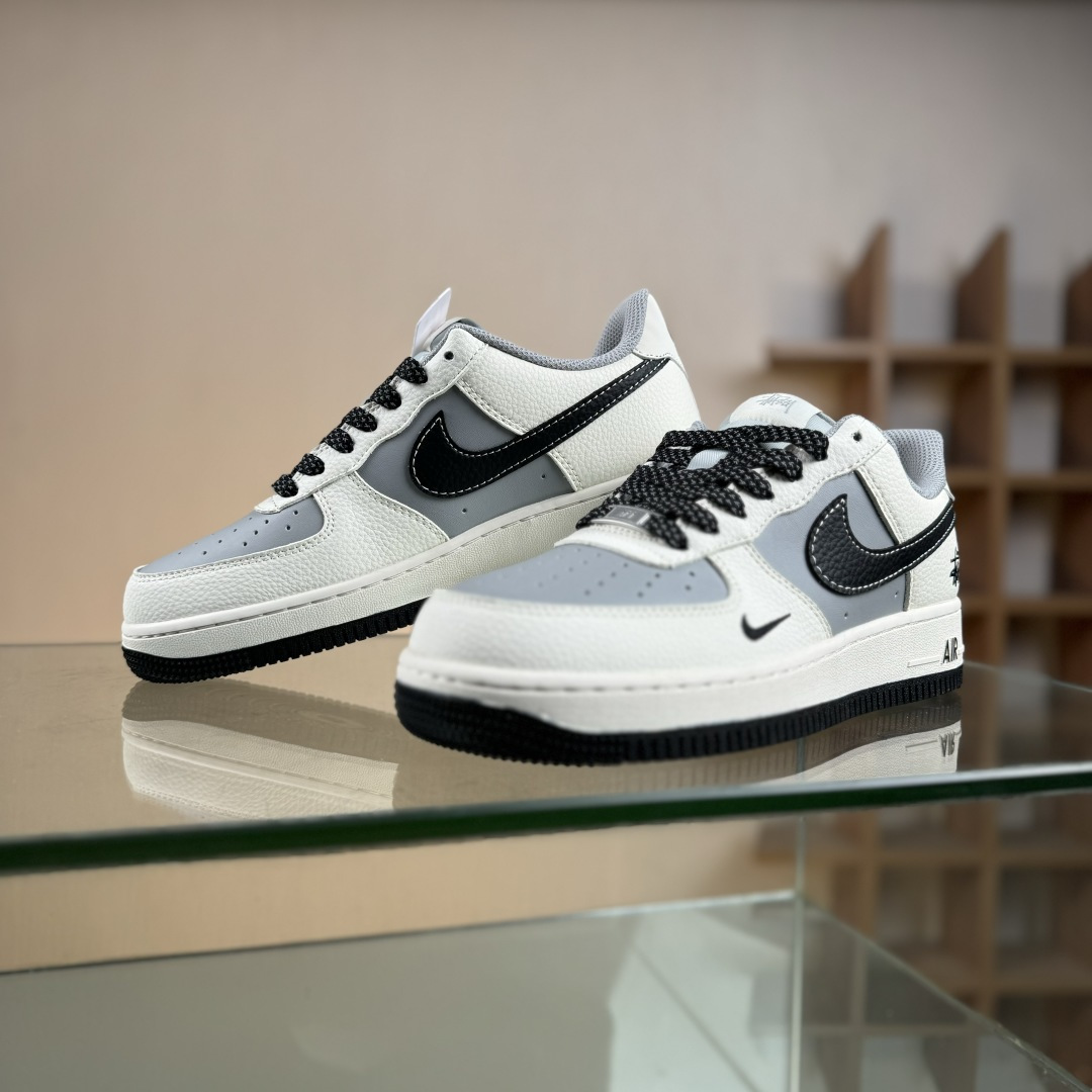 Nike Air Force 1'07 Low 斯图西联名 米黑灰拼接 空军一号低帮休闲板鞋 JS8028-017