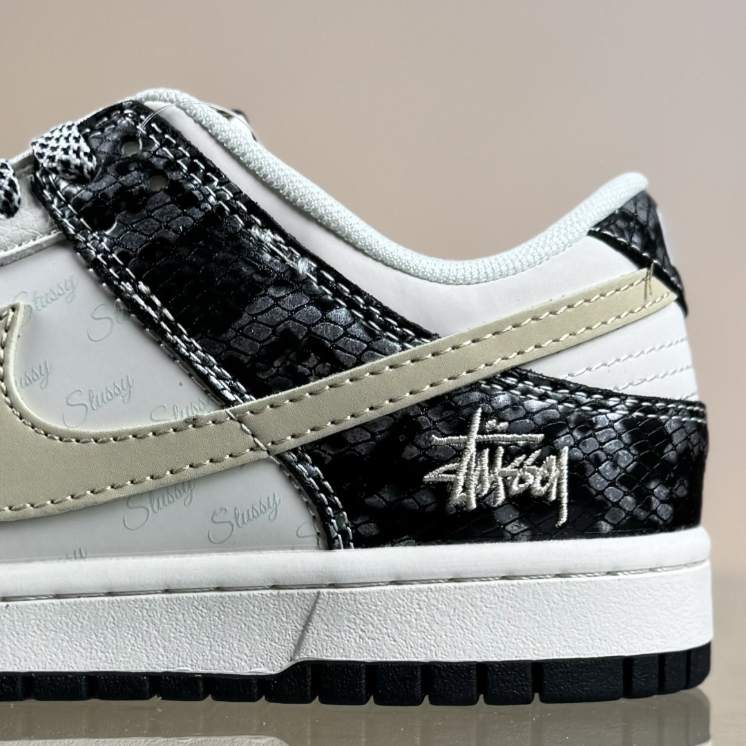 Nike SB Dunk Low 斯图西联名 黑鳞 周年高端定制 低帮休闲板鞋 XS6089-636
