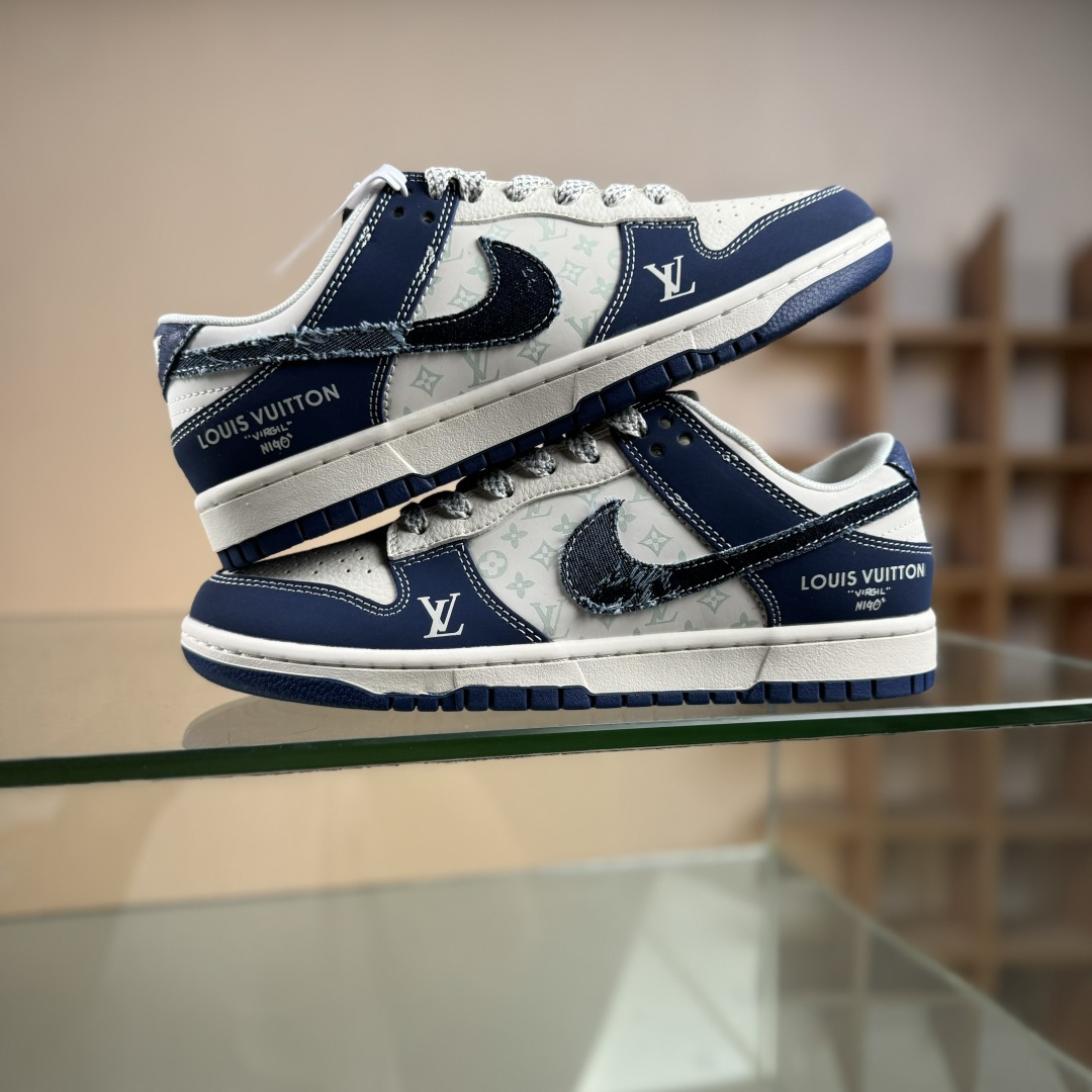 Nike SB Dunk Low LV联名 做旧牛仔勾 周年高端定制 低帮休闲板鞋 XS6089-631