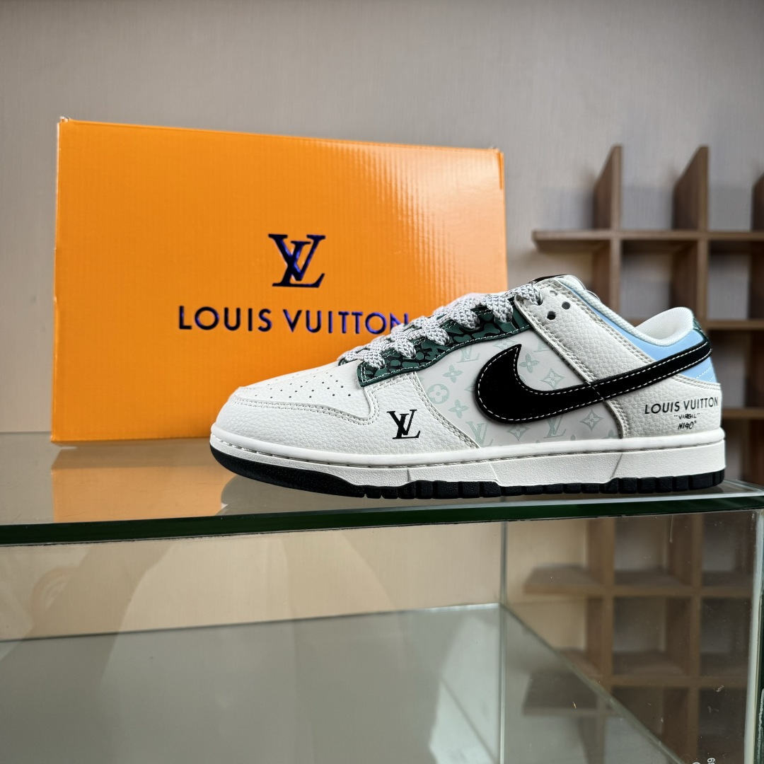 Nike SB Dunk Low“LV联名——黑勾黑底印花” 周年高端定制 低帮休闲板鞋 XS6089-626