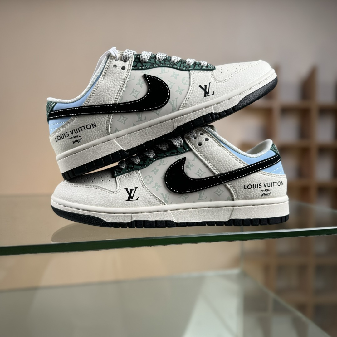 Nike SB Dunk Low“LV联名——黑勾黑底印花” 周年高端定制 低帮休闲板鞋 XS6089-626