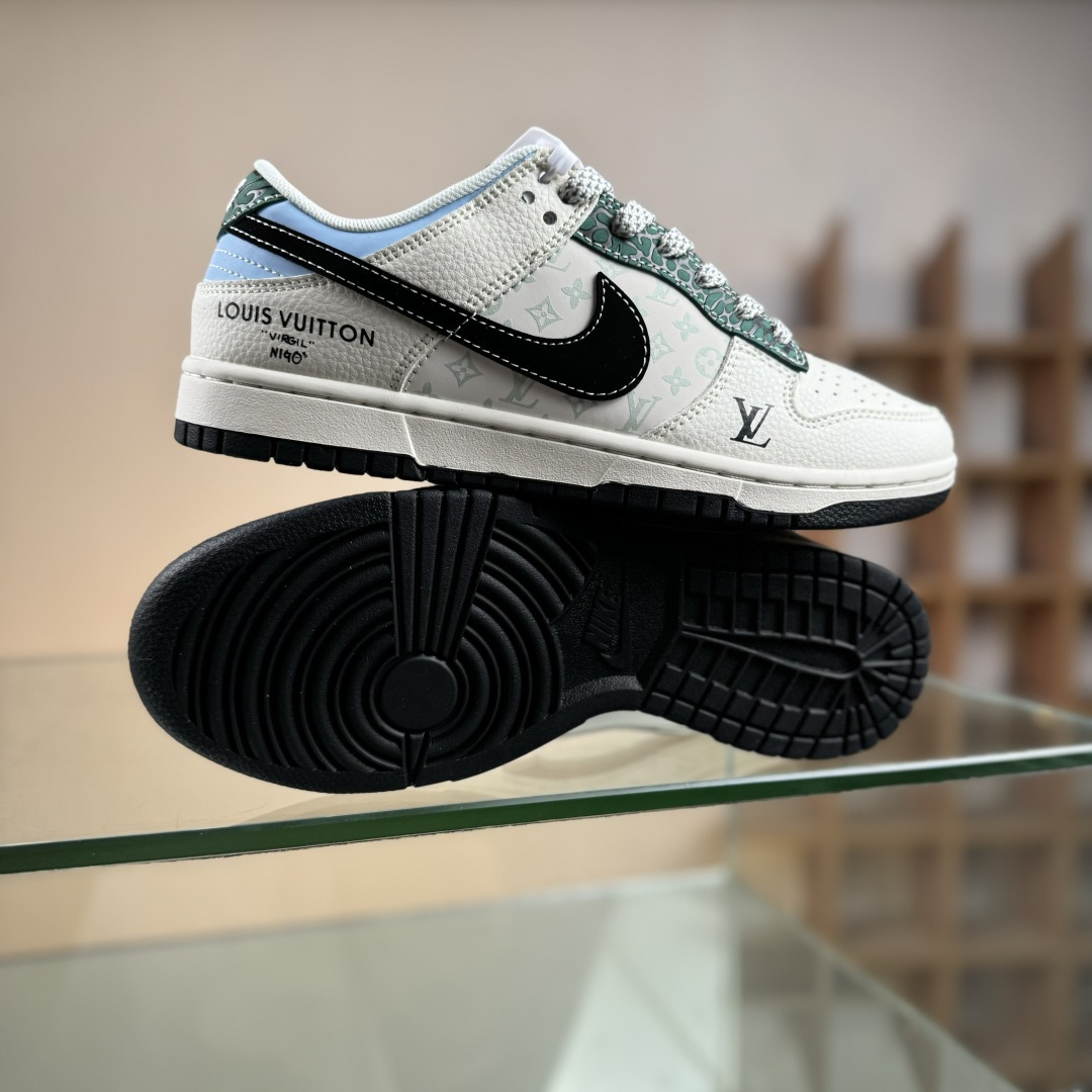 Nike SB Dunk Low“LV联名——黑勾黑底印花” 周年高端定制 低帮休闲板鞋 XS6089-626