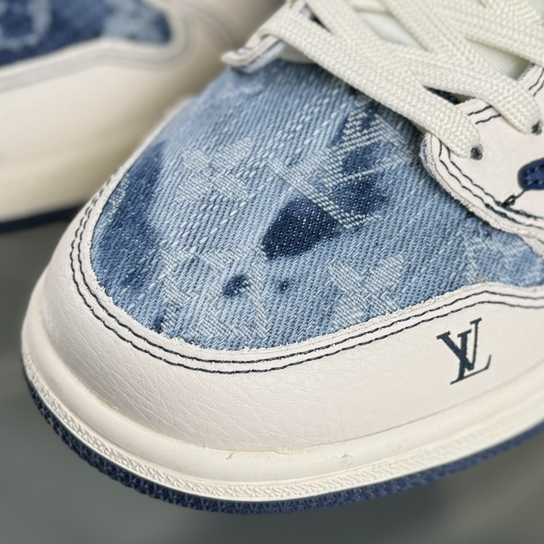 Travis Scott x Jordan 1 Low LV联名-白蓝牛仔 倒勾低帮休闲版本 Ld2028-046