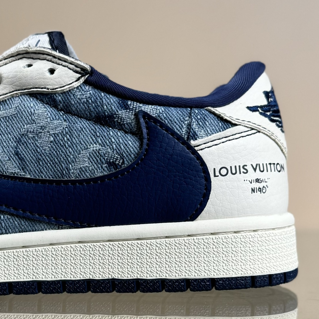 Travis Scott x Jordan 1 Low LV联名-白蓝牛仔 倒勾低帮休闲版本 Ld2028-046