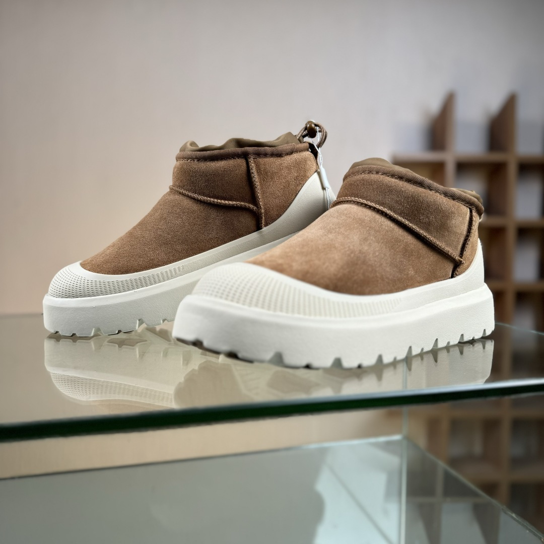 UGG 25款 王一博二代中筒系列 4cm厚底 广州外贸大厂生产 鞋头到鞋垫真羊皮毛一体