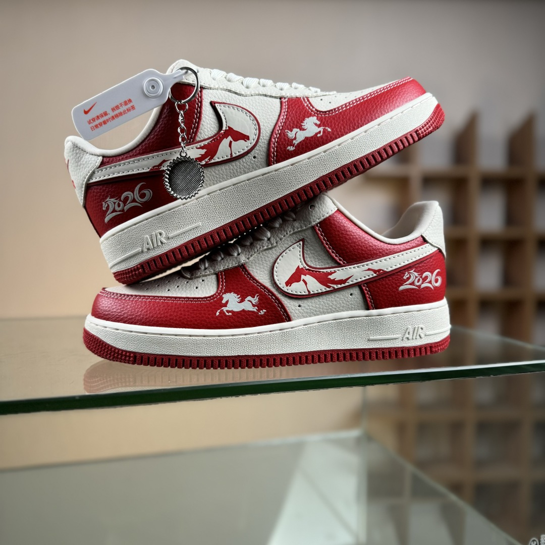 NIke Air Force 1 '07 Low “马年联名——荔纹红马”空军一号 低帮 运动鞋 休闲鞋 XL1979-134