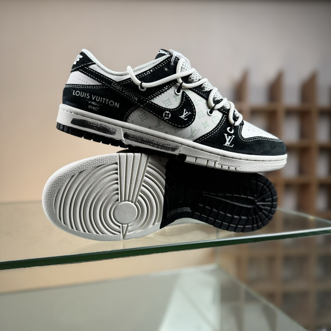 Nike SB Dunk Low“LV联名——黑涂鸦抽绳” 周年高端定制 低帮休闲板鞋 CX5050-Y32