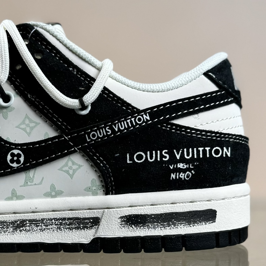 Nike SB Dunk Low“LV联名——黑涂鸦抽绳” 周年高端定制 低帮休闲板鞋 CX5050-Y32