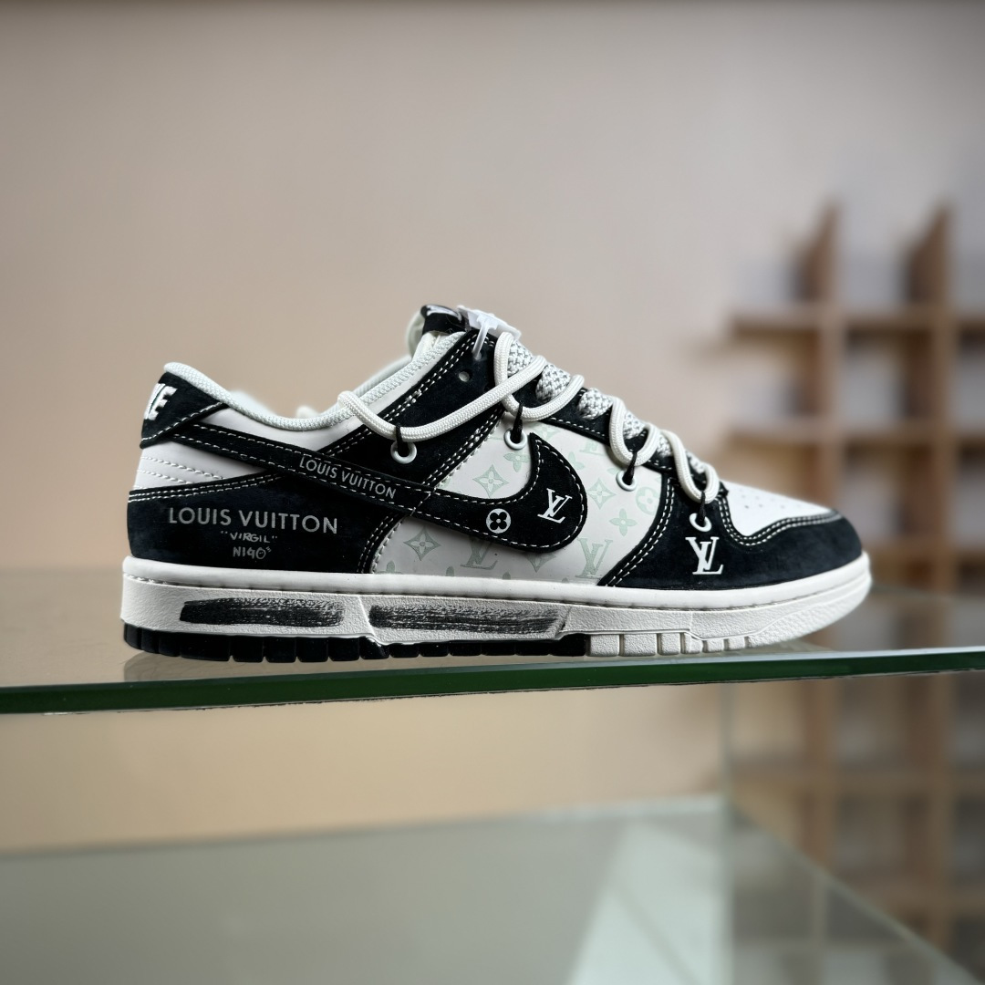 Nike SB Dunk Low“LV联名——黑涂鸦抽绳” 周年高端定制 低帮休闲板鞋 CX5050-Y32