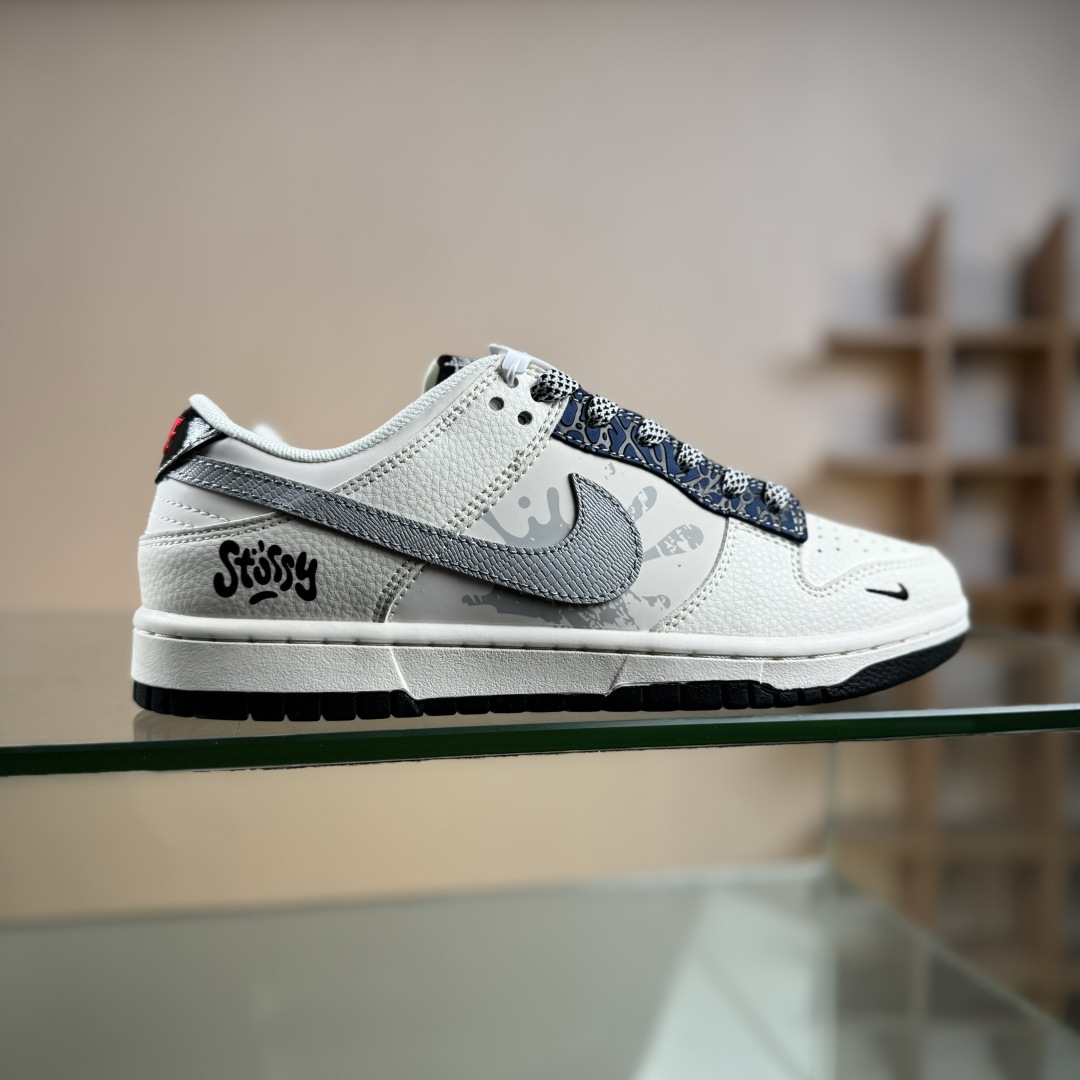 Nike SB Dunk Low“斯图西联名——泼墨米白” 周年高端定制 低帮休闲板鞋 XS6089-632