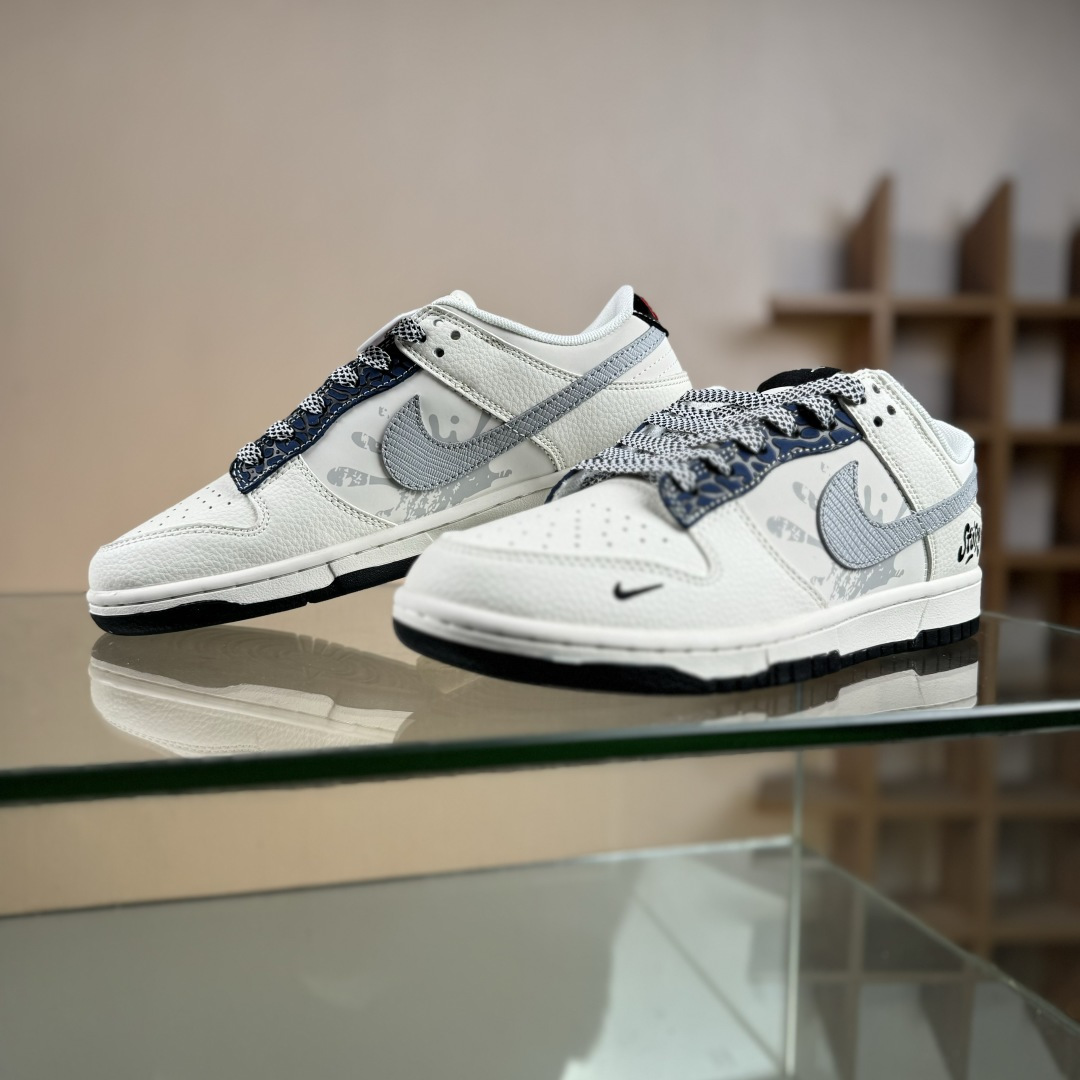 Nike SB Dunk Low“斯图西联名——泼墨米白” 周年高端定制 低帮休闲板鞋 XS6089-632
