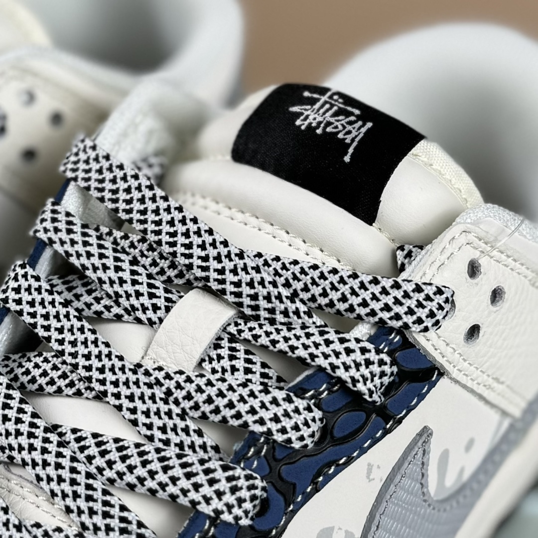Nike SB Dunk Low“斯图西联名——泼墨米白” 周年高端定制 低帮休闲板鞋 XS6089-632