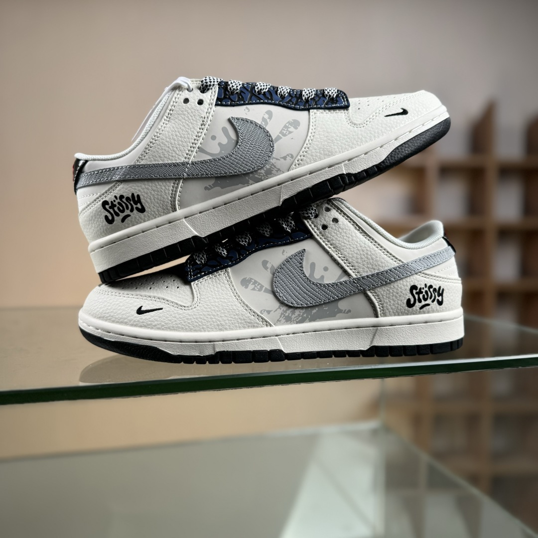Nike SB Dunk Low“斯图西联名——泼墨米白” 周年高端定制 低帮休闲板鞋 XS6089-632