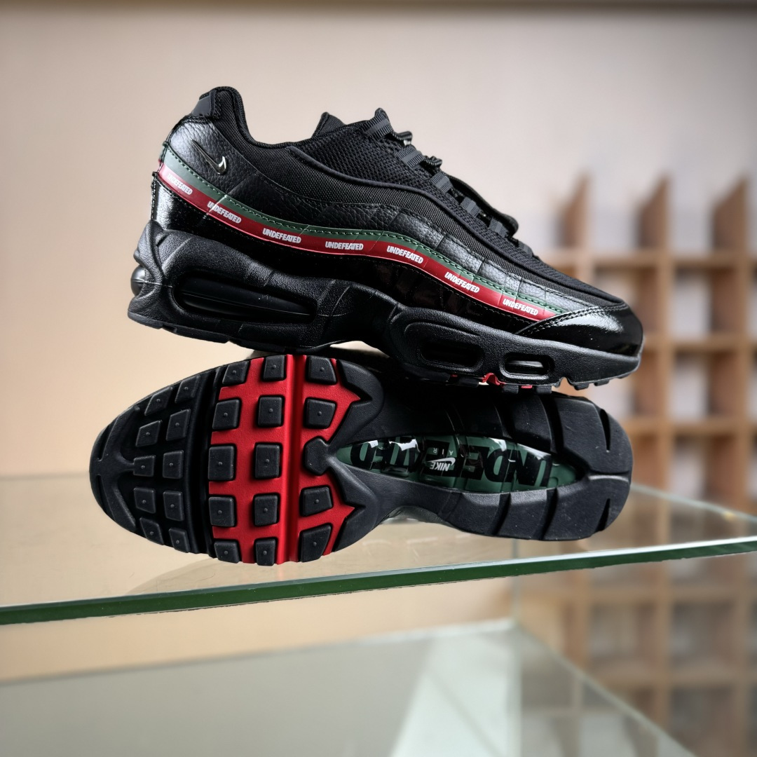 外贸超人气顶流单品 纯原版 UNDEFEATED x NK Air Max 95 ” Black ” 五道杠联名款低帮休闲运动鞋 IB4453-001