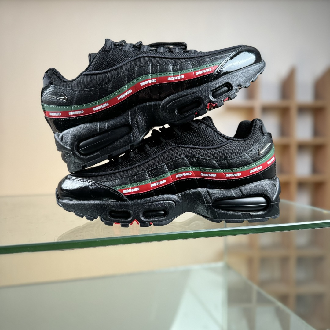 外贸超人气顶流单品 纯原版 UNDEFEATED x NK Air Max 95 ” Black ” 五道杠联名款低帮休闲运动鞋 IB4453-001