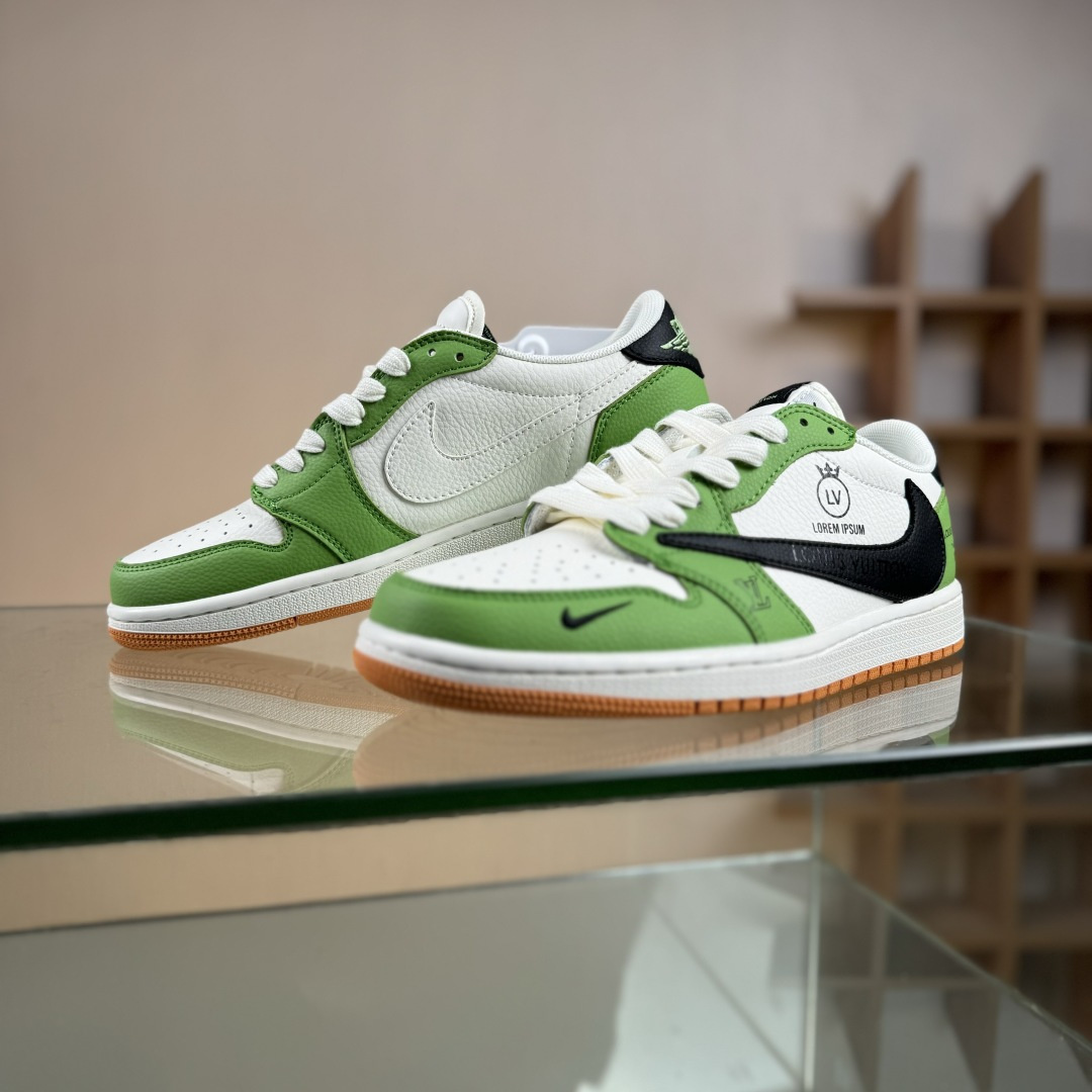 Travis Scott x Fragment Design x Air Jordan 1 Low OG SP AJ1 乔1联名 白绿黑棕 低帮文化休闲板鞋 DZ2688-002 Travis Scott x Fragment Design x Air Jordan 1 Low OG SP AJ1 乔1联名 白绿黑棕 低帮文化休闲板鞋 DZ2688-002