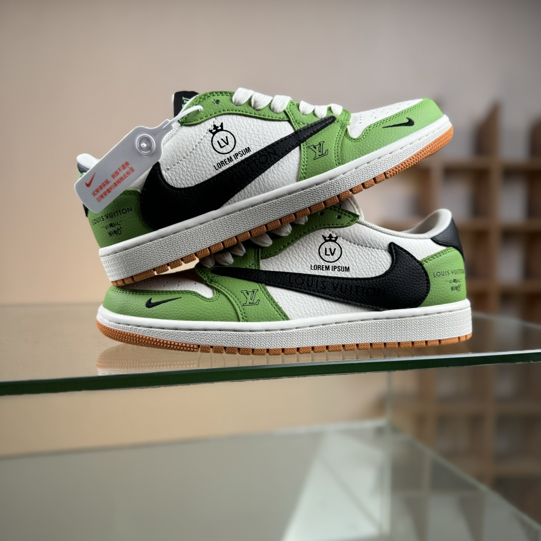 Travis Scott x Fragment Design x Air Jordan 1 Low OG SP AJ1 乔1联名 白绿黑棕 低帮文化休闲板鞋 DZ2688-002 Travis Scott x Fragment Design x Air Jordan 1 Low OG SP AJ1 乔1联名 白绿黑棕 低帮文化休闲板鞋 DZ2688-002