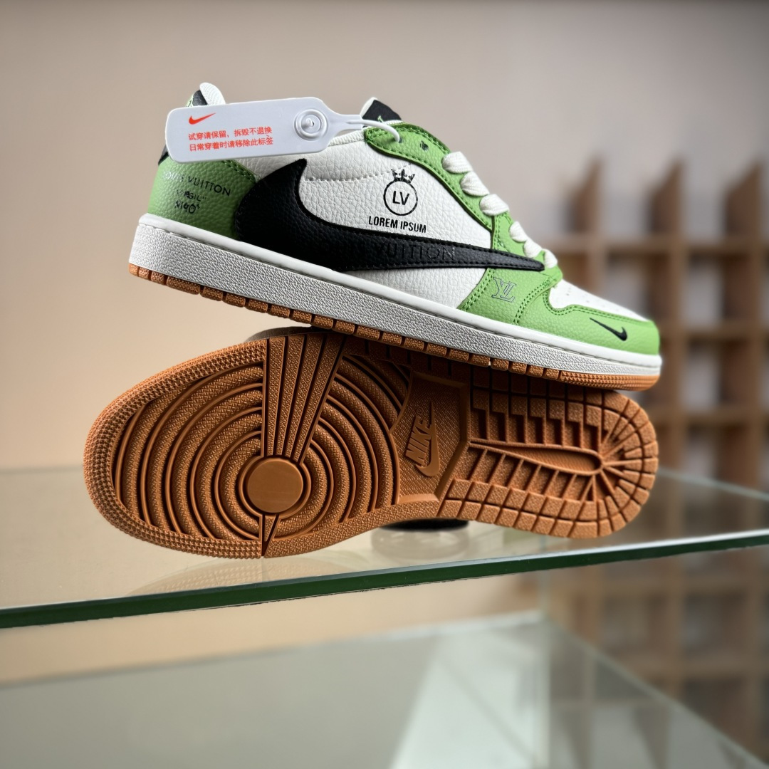 Travis Scott x Fragment Design x Air Jordan 1 Low OG SP AJ1 乔1联名 白绿黑棕 低帮文化休闲板鞋 DZ2688-002 Travis Scott x Fragment Design x Air Jordan 1 Low OG SP AJ1 乔1联名 白绿黑棕 低帮文化休闲板鞋 DZ2688-002