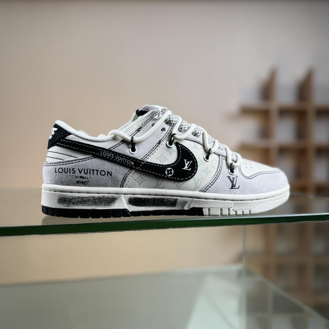 Nike SB Dunk Low LV联名 灰涂鸦抽绳 周年高端定制 低帮休闲板鞋 CX5050-Y33