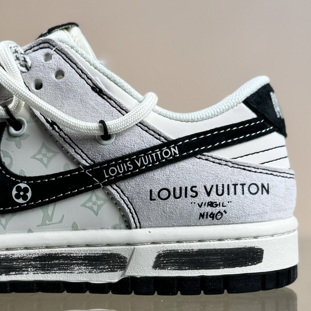 Nike SB Dunk Low LV联名 灰涂鸦抽绳 周年高端定制 低帮休闲板鞋 CX5050-Y33