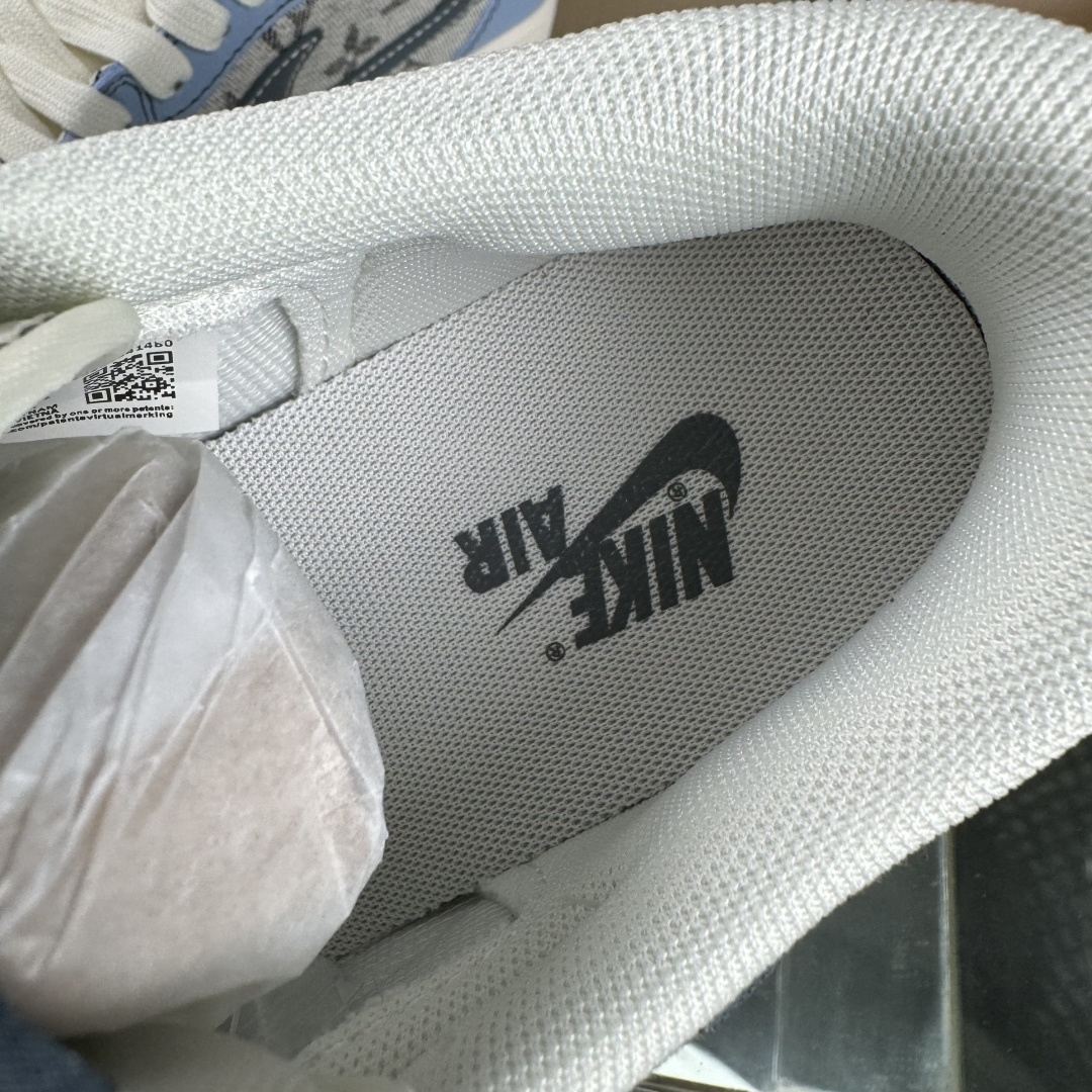 Travis Scott x Fragment Design x Air Jordan 1 Low OG SP AJ1 乔1联名 天蓝灰布印花 低帮文化休闲板鞋 XS7089-606