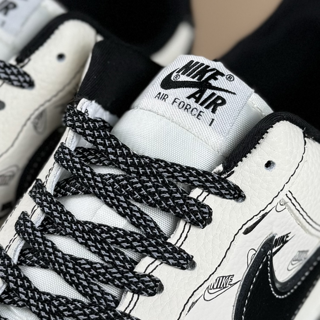 NIke Air Force 1 '07 Low “NIKE银-米黑印花”空军一号 低帮 运动鞋 休闲鞋 DF0188-109