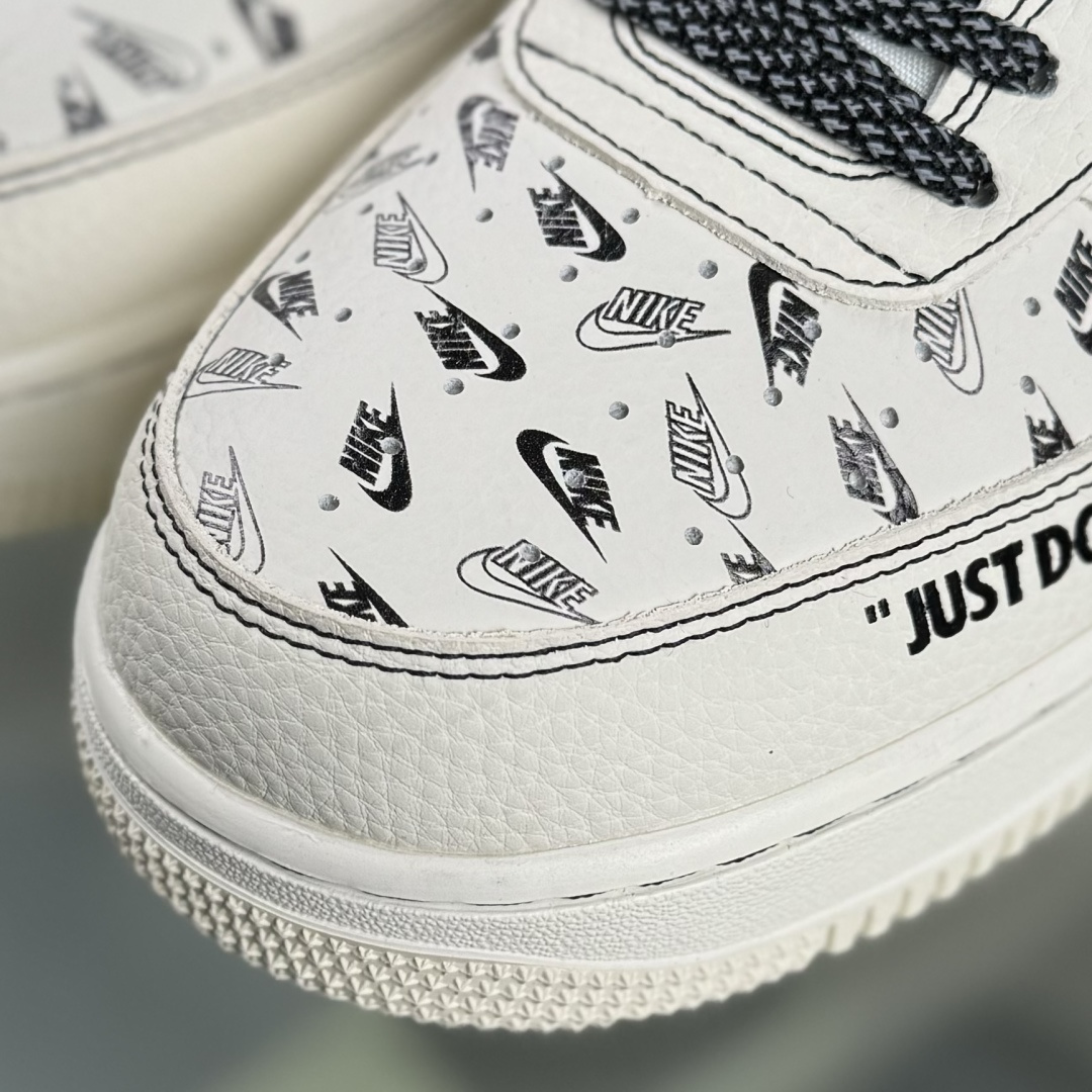 NIke Air Force 1 '07 Low “NIKE银-米黑印花”空军一号 低帮 运动鞋 休闲鞋 DF0188-109