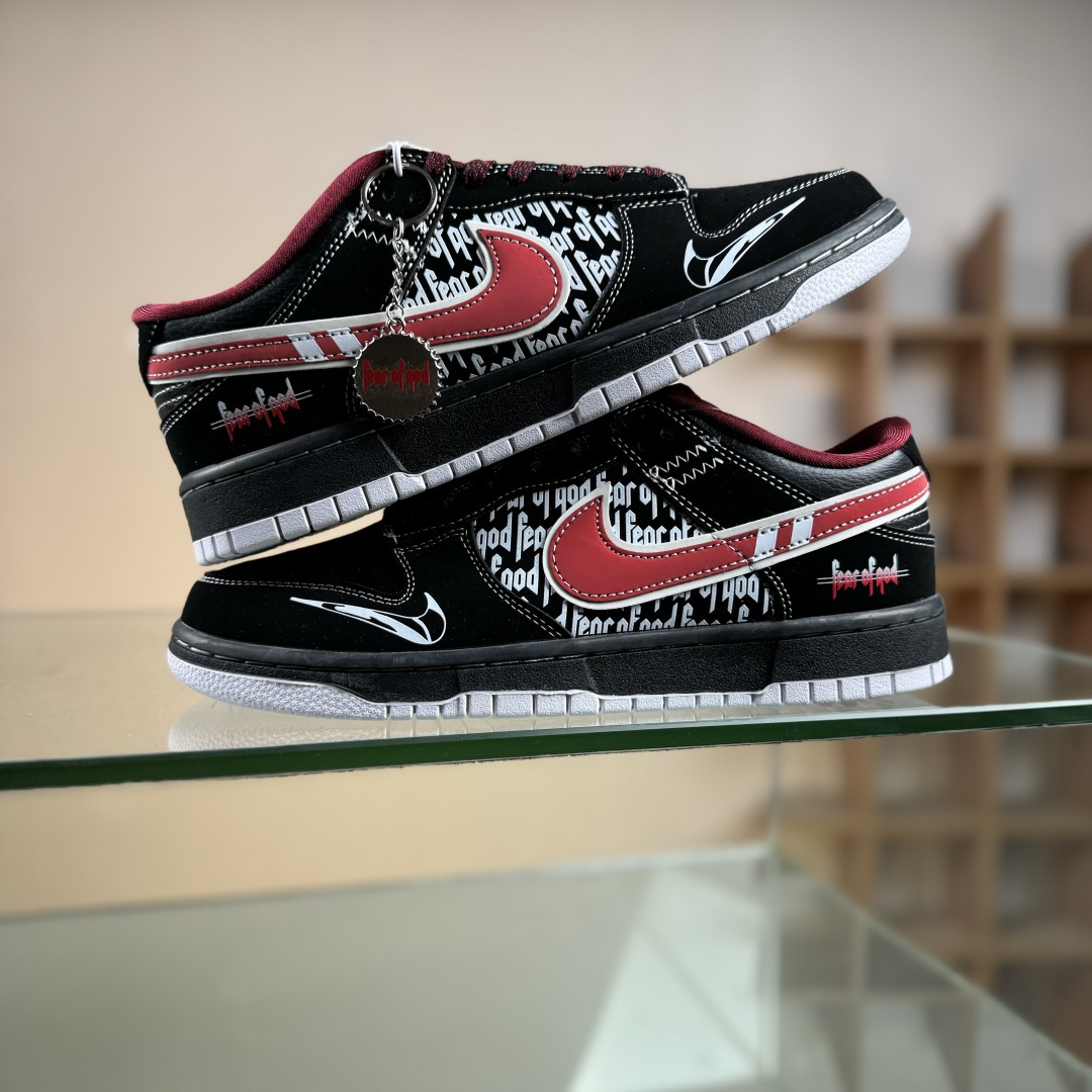 Nike SB Dunk Low“字母黑红勾” 低帮休闲板鞋 KK1333-051
